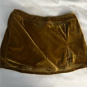 Gold Velvet Mini Skort